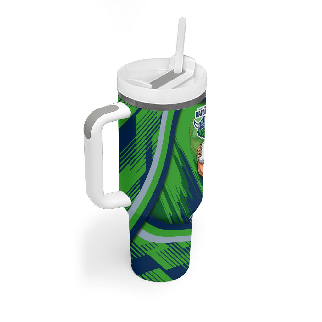 Canberra Raiders Rugby Mascot Tumbler With Handle Fierce Athlete Graphic in Sports Style