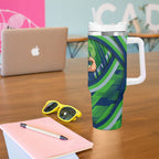 Canberra Raiders Rugby Mascot Tumbler With Handle Fierce Athlete Graphic in Sports Style
