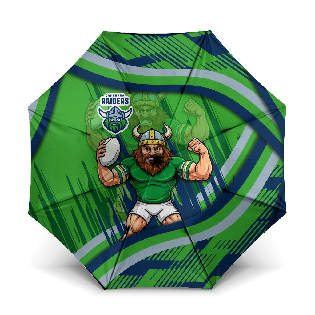 Canberra Raiders Rugby Mascot Umbrella Fierce Athlete Graphic in Sports Style