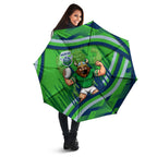 Canberra Raiders Rugby Mascot Umbrella Fierce Athlete Graphic in Sports Style