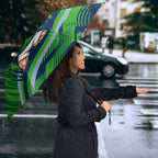 Canberra Raiders Rugby Mascot Umbrella Fierce Athlete Graphic in Sports Style