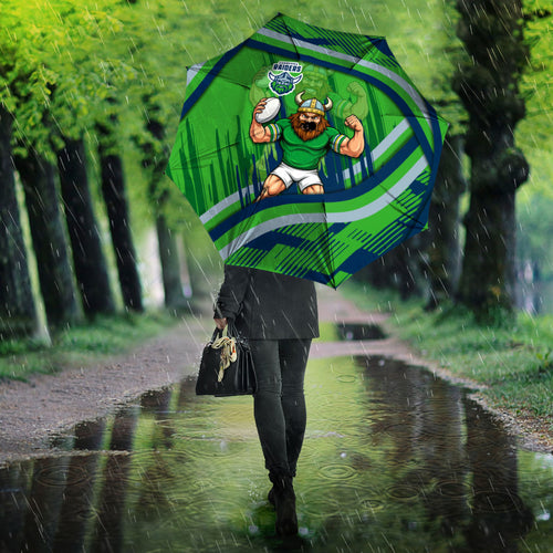 Canberra Raiders Rugby Mascot Umbrella Fierce Athlete Graphic in Sports Style