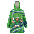 Canberra Raiders Rugby Mascot Wearable Blanket Hoodie Fierce Athlete Graphic in Sports Style