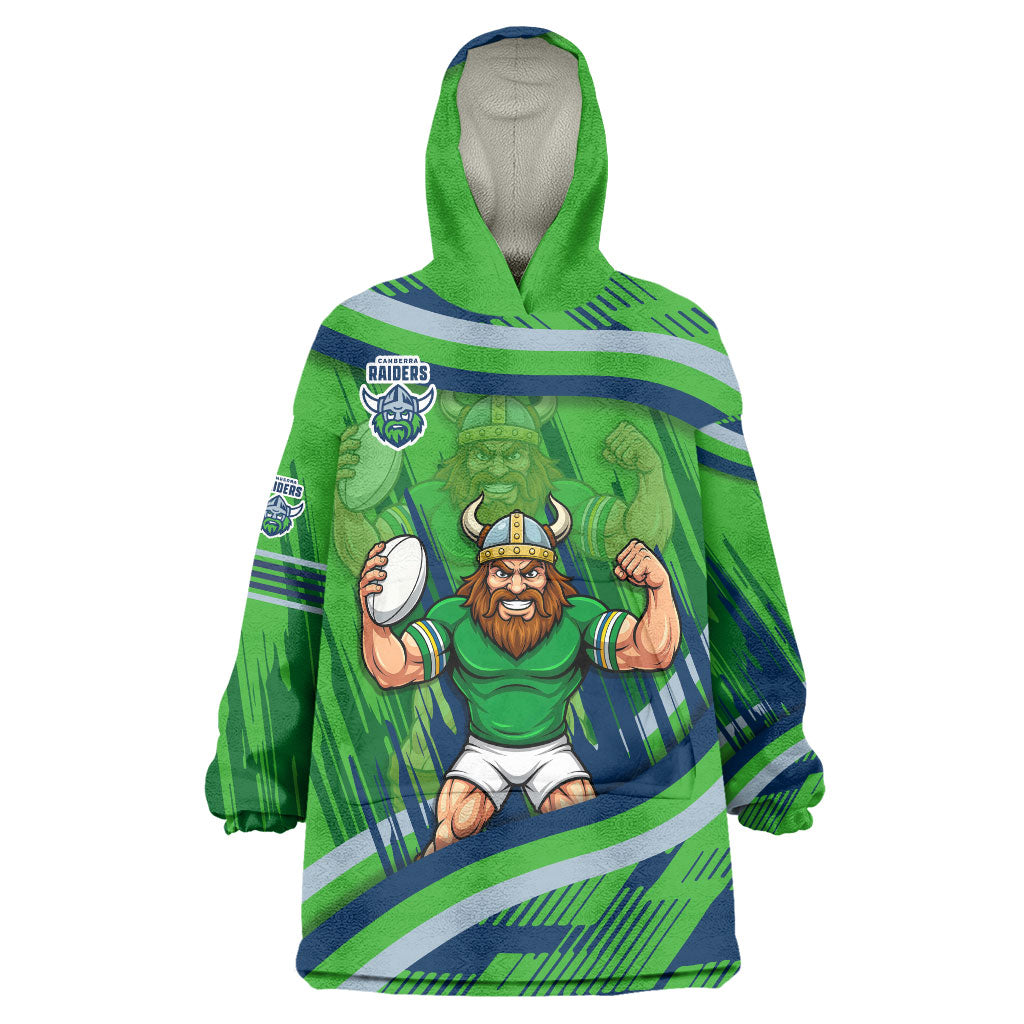 Canberra Raiders Rugby Mascot Wearable Blanket Hoodie Fierce Athlete Graphic in Sports Style