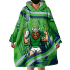 Canberra Raiders Rugby Mascot Wearable Blanket Hoodie Fierce Athlete Graphic in Sports Style