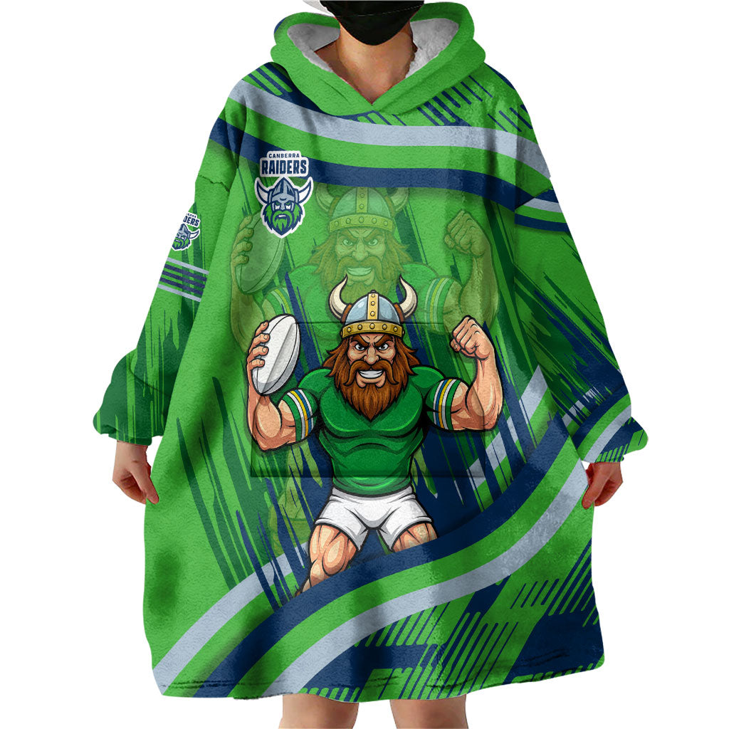 Canberra Raiders Rugby Mascot Wearable Blanket Hoodie Fierce Athlete Graphic in Sports Style