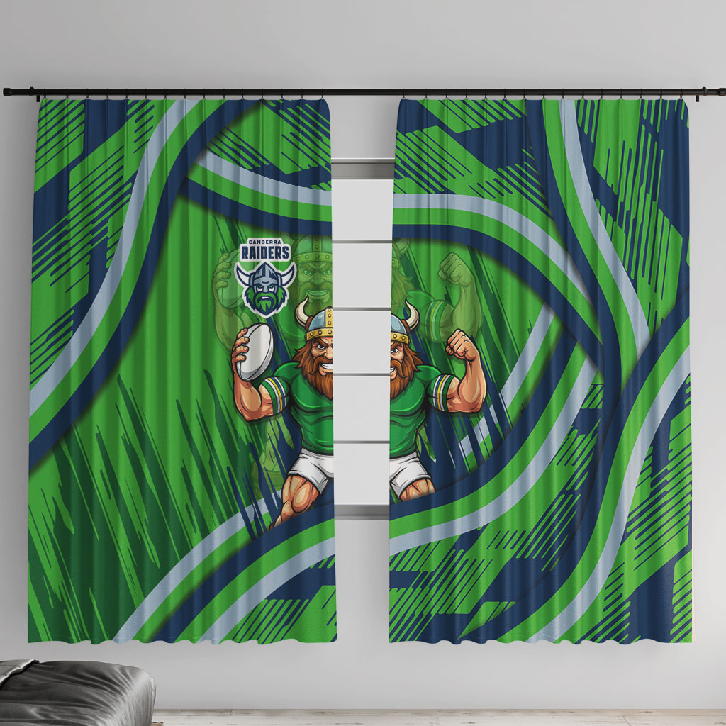 Canberra Raiders Rugby Mascot Window Curtain Fierce Athlete Graphic in Sports Style