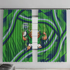 Canberra Raiders Rugby Mascot Window Curtain Fierce Athlete Graphic in Sports Style