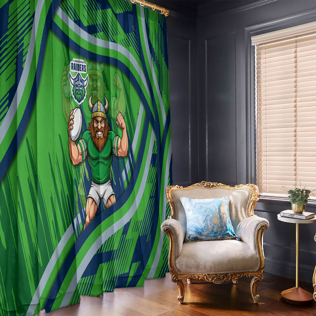 Canberra Raiders Rugby Mascot Window Curtain Fierce Athlete Graphic in Sports Style