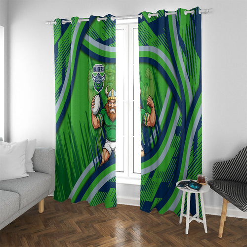 Canberra Raiders Rugby Mascot Window Curtain Fierce Athlete Graphic in Sports Style