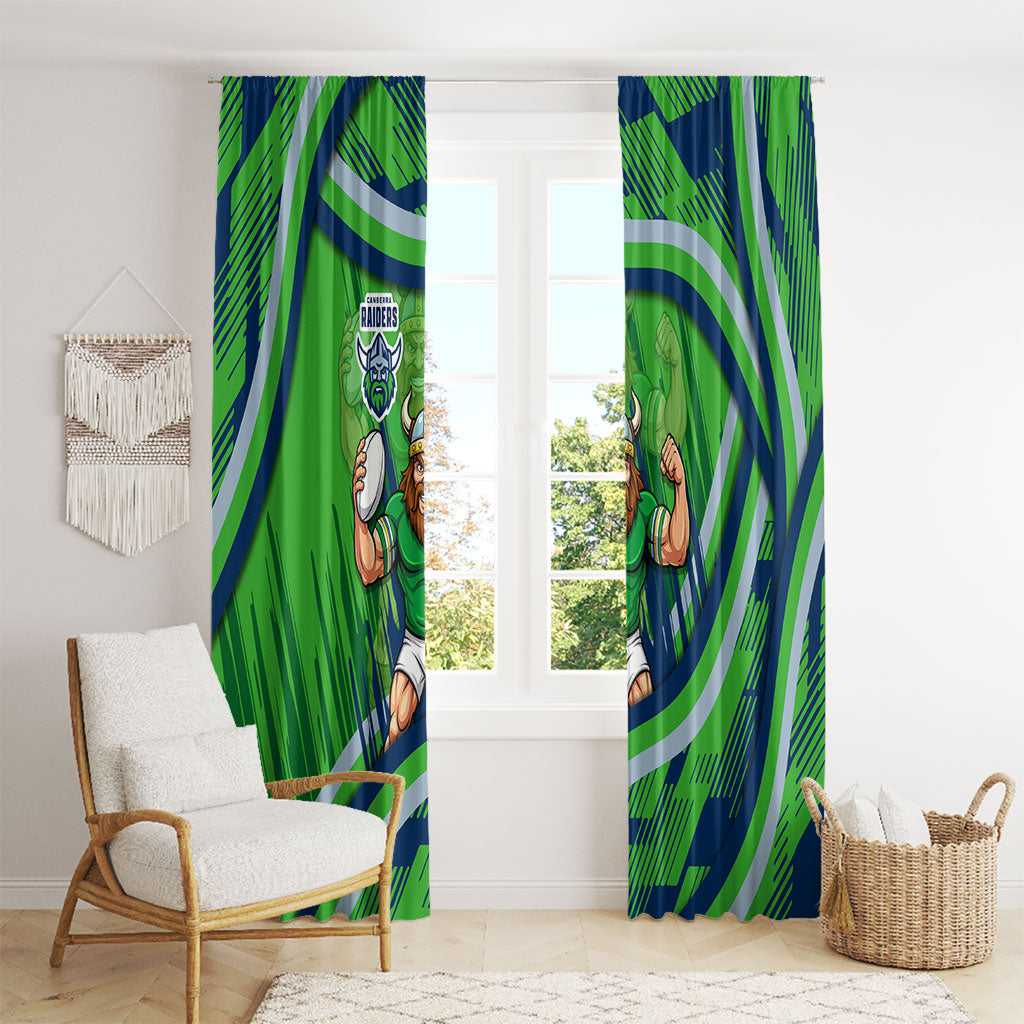 Canberra Raiders Rugby Mascot Window Curtain Fierce Athlete Graphic in Sports Style