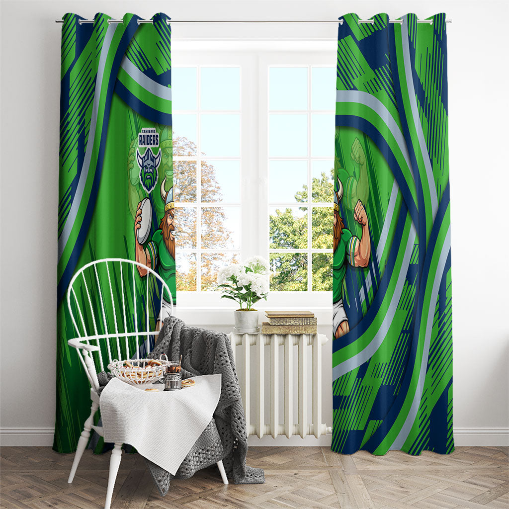 Canberra Raiders Rugby Mascot Window Curtain Fierce Athlete Graphic in Sports Style