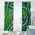 Canberra Raiders Rugby Mascot Window Curtain Fierce Athlete Graphic in Sports Style