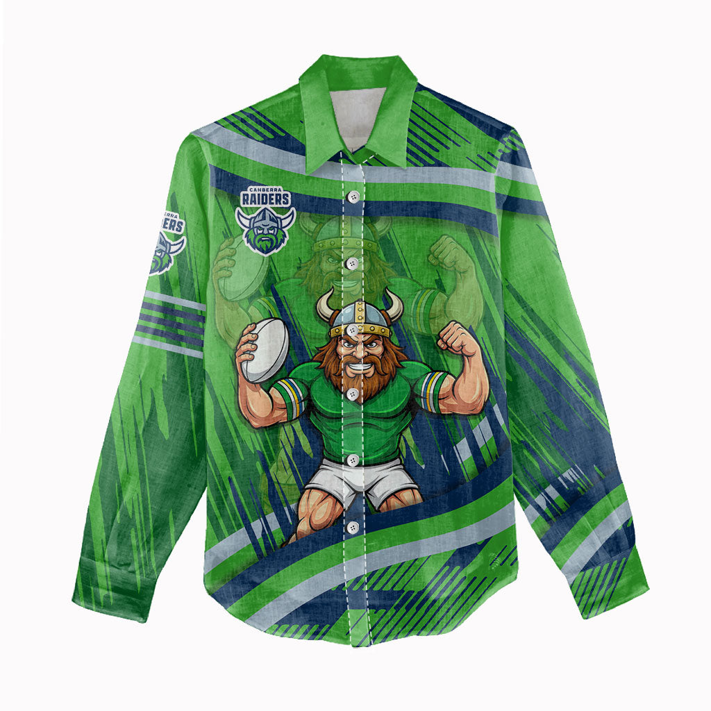 Canberra Raiders Rugby Mascot Women Casual Shirt Fierce Athlete Graphic in Sports Style