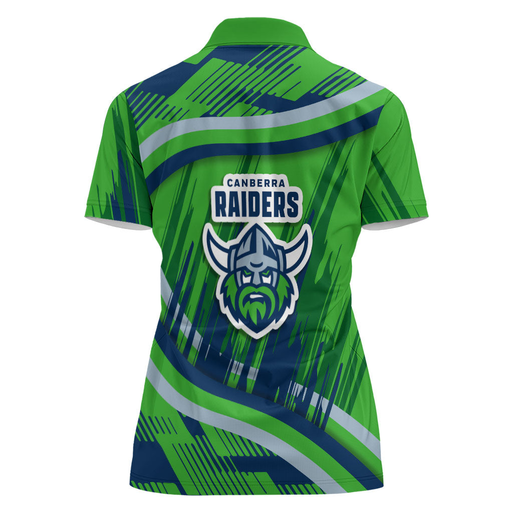 Canberra Raiders Rugby Mascot Women Polo Shirt Fierce Athlete Graphic in Sports Style