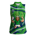 Canberra Raiders Rugby Mascot Women Sleeveless Polo Shirt Fierce Athlete Graphic in Sports Style
