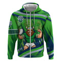 Canberra Raiders Rugby Mascot Zip Hoodie Fierce Athlete Graphic in Sports Style