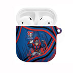 Newcastle Knights Rugby Mascot AirPods Case Fierce Athlete Graphic in Sports Style