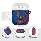 Newcastle Knights Rugby Mascot AirPods Case Fierce Athlete Graphic in Sports Style