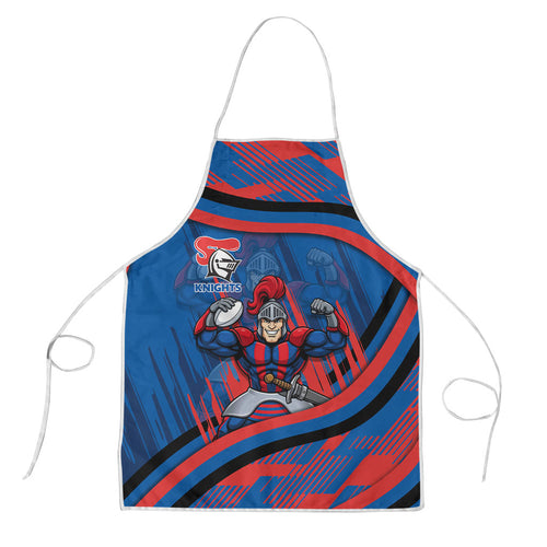 Newcastle Knights Rugby Mascot Apron Fierce Athlete Graphic in Sports Style