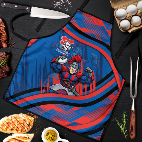 Newcastle Knights Rugby Mascot Apron Fierce Athlete Graphic in Sports Style
