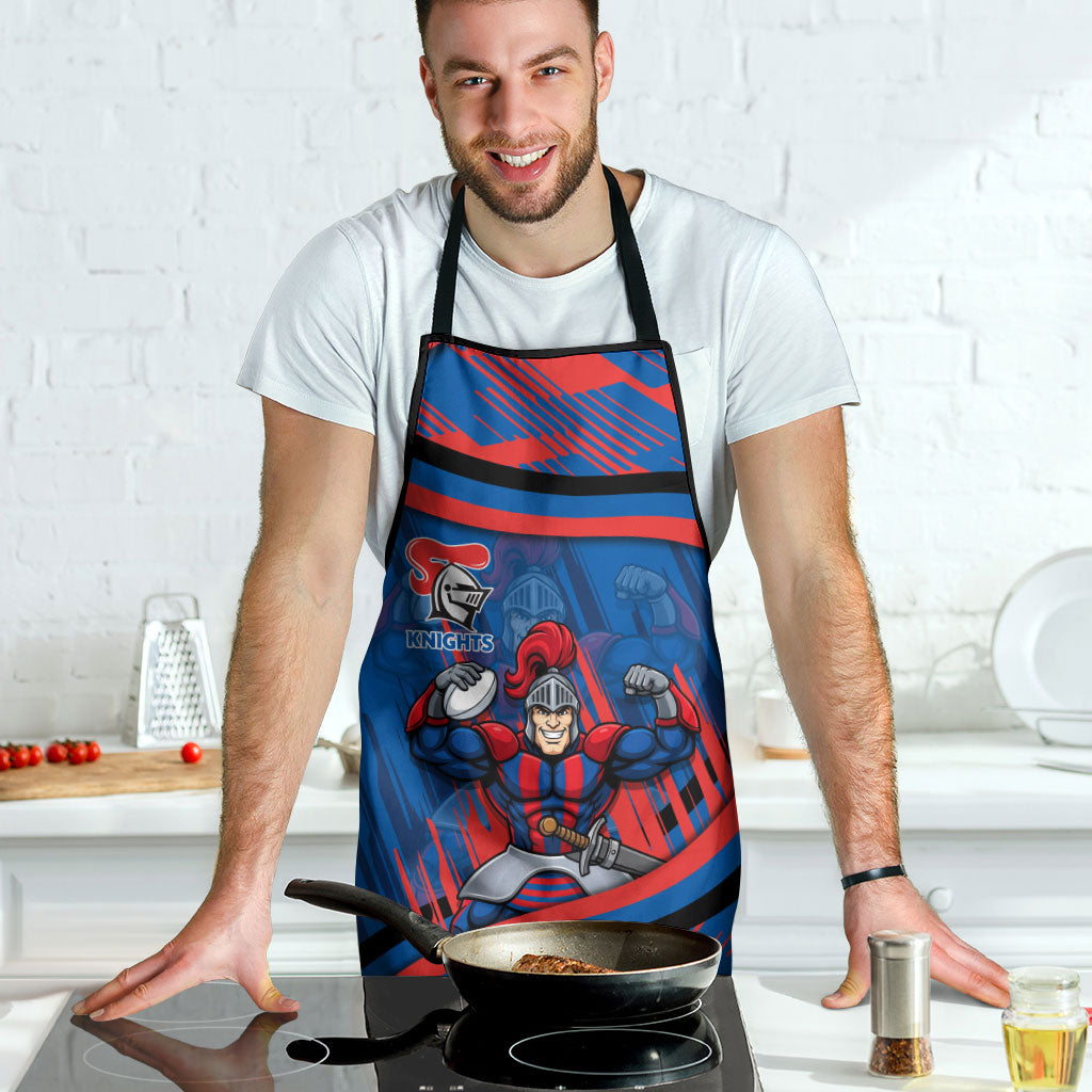 Newcastle Knights Rugby Mascot Apron Fierce Athlete Graphic in Sports Style