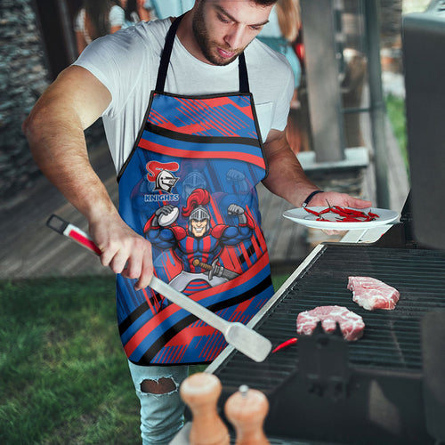 Newcastle Knights Rugby Mascot Apron Fierce Athlete Graphic in Sports Style