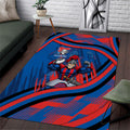 Newcastle Knights Rugby Mascot Area Rug Fierce Athlete Graphic in Sports Style