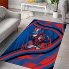 Newcastle Knights Rugby Mascot Area Rug Fierce Athlete Graphic in Sports Style