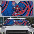 Newcastle Knights Rugby Mascot Auto Sun Shade Fierce Athlete Graphic in Sports Style