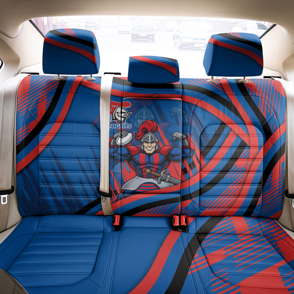 Newcastle Knights Rugby Mascot Back Car Seat Cover Fierce Athlete Graphic in Sports Style