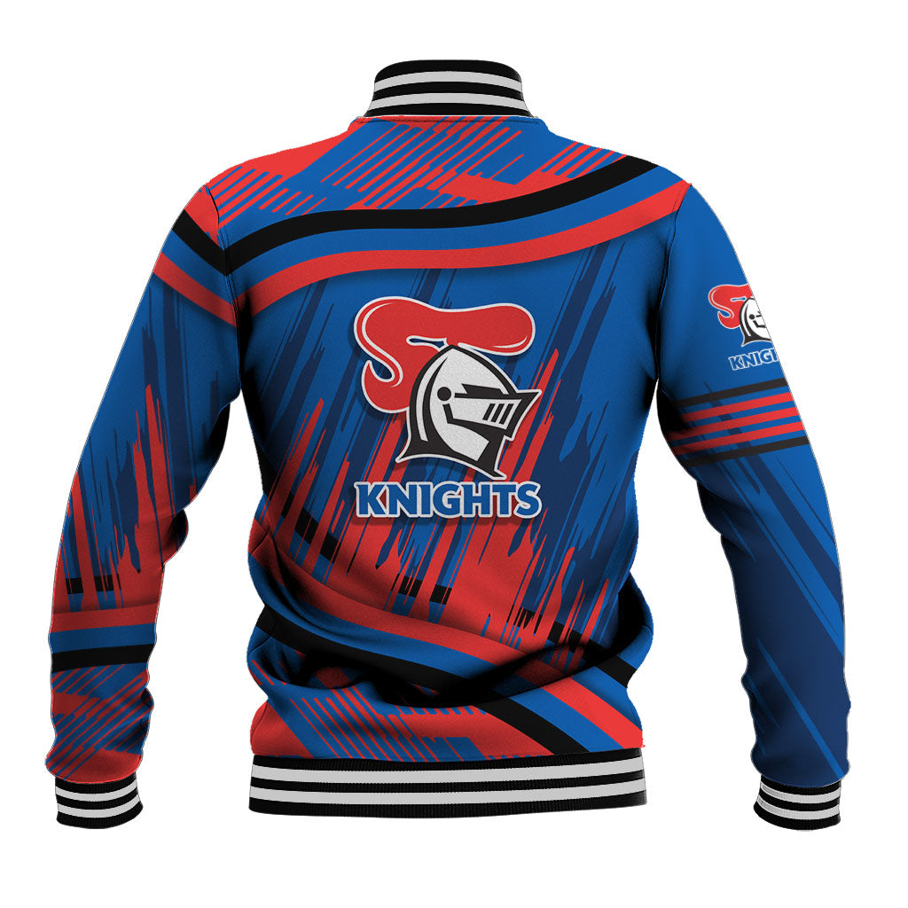 Newcastle Knights Rugby Mascot Baseball Jacket Fierce Athlete Graphic in Sports Style