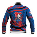Newcastle Knights Rugby Mascot Baseball Jacket Fierce Athlete Graphic in Sports Style