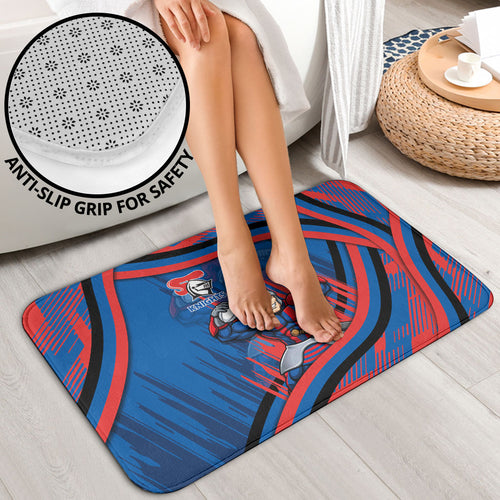 Newcastle Knights Rugby Mascot Bathroom Set Fierce Athlete Graphic in Sports Style
