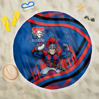 Newcastle Knights Rugby Mascot Beach Blanket Fierce Athlete Graphic in Sports Style