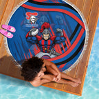 Newcastle Knights Rugby Mascot Beach Blanket Fierce Athlete Graphic in Sports Style