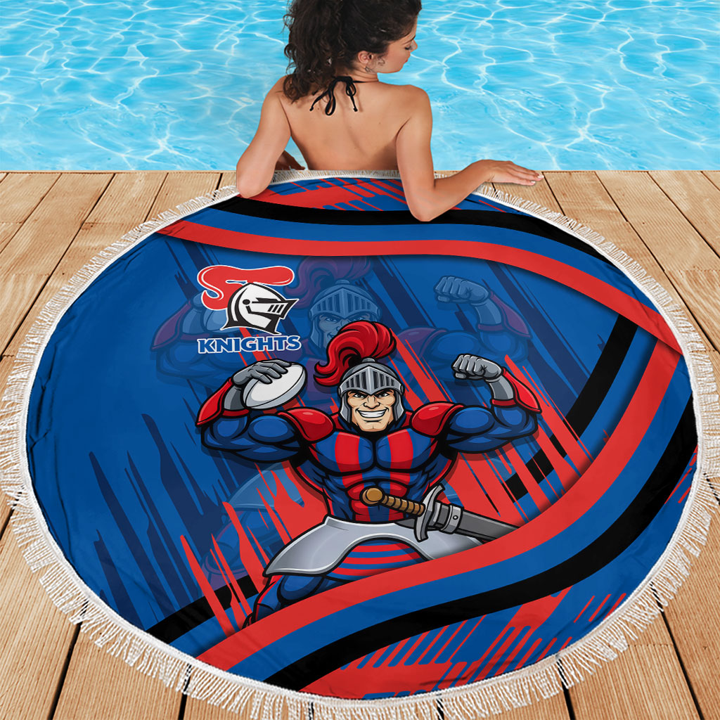 Newcastle Knights Rugby Mascot Beach Blanket Fierce Athlete Graphic in Sports Style