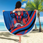 Newcastle Knights Rugby Mascot Beach Blanket Fierce Athlete Graphic in Sports Style