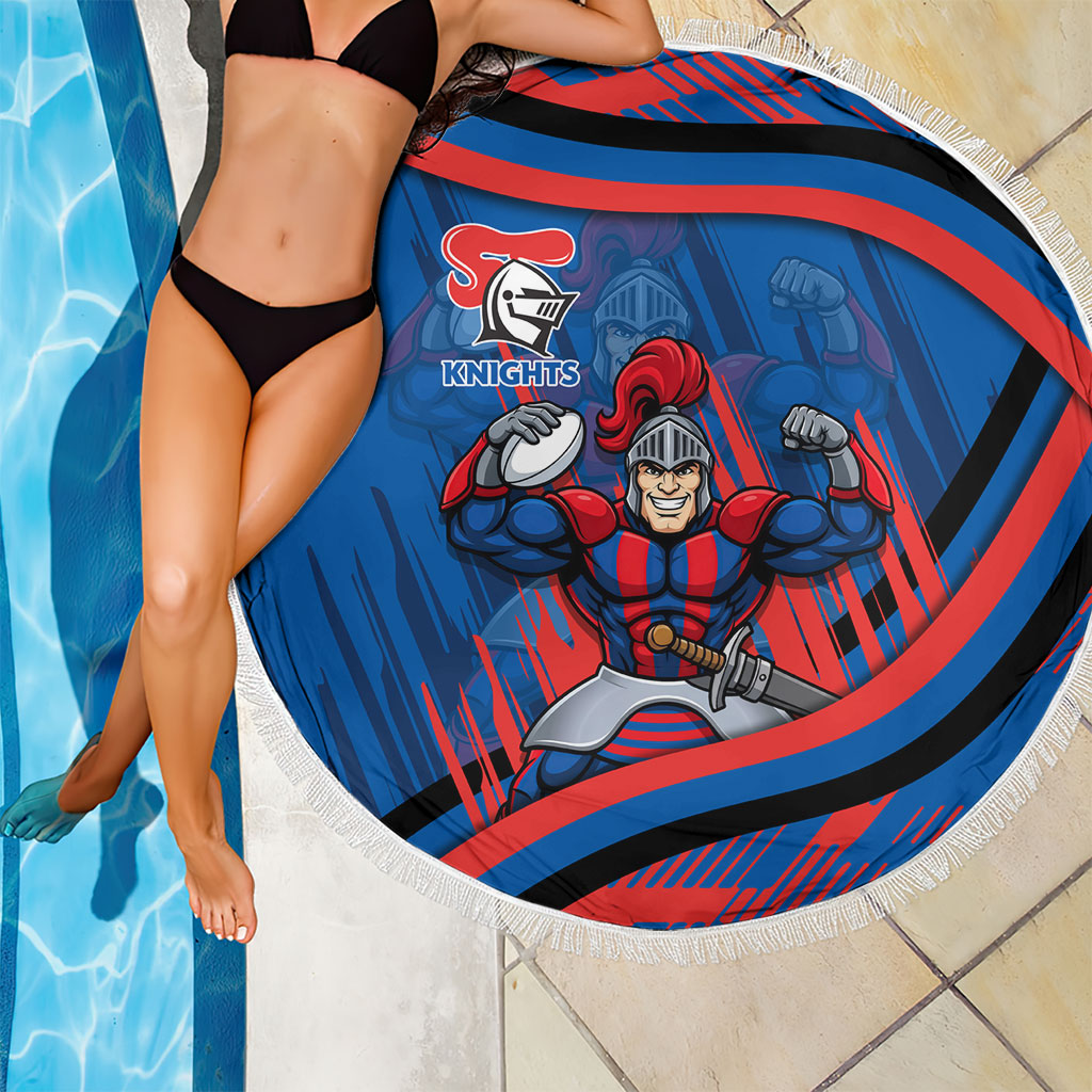 Newcastle Knights Rugby Mascot Beach Blanket Fierce Athlete Graphic in Sports Style