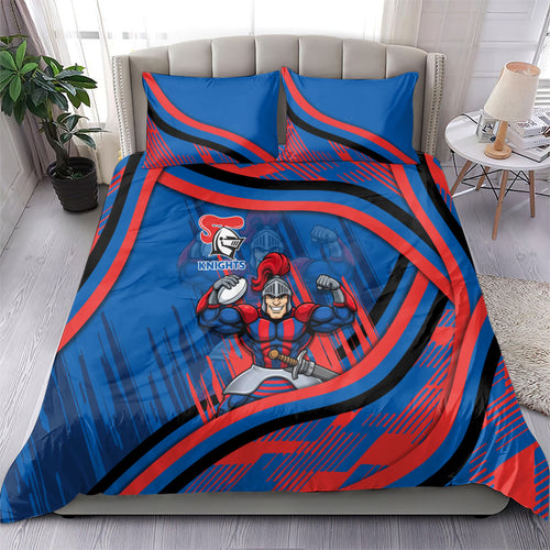 Newcastle Knights Rugby Mascot Bedding Set Fierce Athlete Graphic in Sports Style