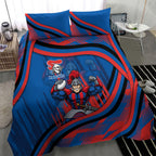 Newcastle Knights Rugby Mascot Bedding Set Fierce Athlete Graphic in Sports Style