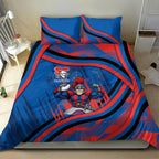 Newcastle Knights Rugby Mascot Bedding Set Fierce Athlete Graphic in Sports Style