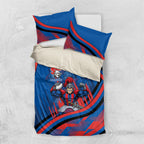Newcastle Knights Rugby Mascot Bedding Set Fierce Athlete Graphic in Sports Style