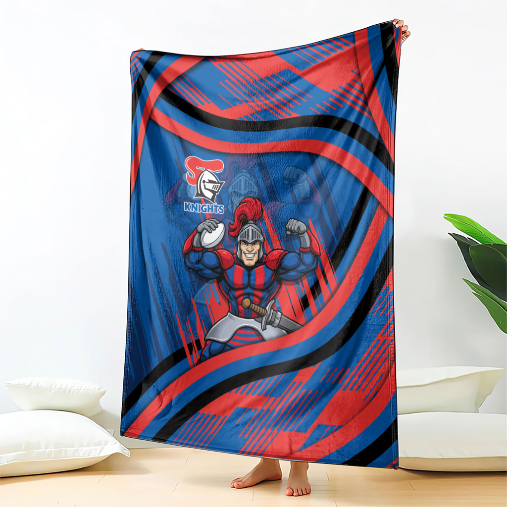 Newcastle Knights Rugby Mascot Blanket Fierce Athlete Graphic in Sports Style