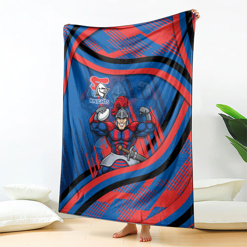 Newcastle Knights Rugby Mascot Blanket Fierce Athlete Graphic in Sports Style