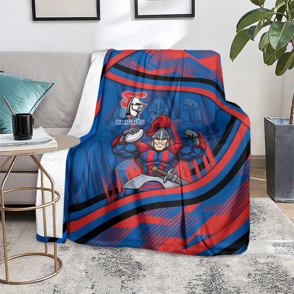 Newcastle Knights Rugby Mascot Blanket Fierce Athlete Graphic in Sports Style