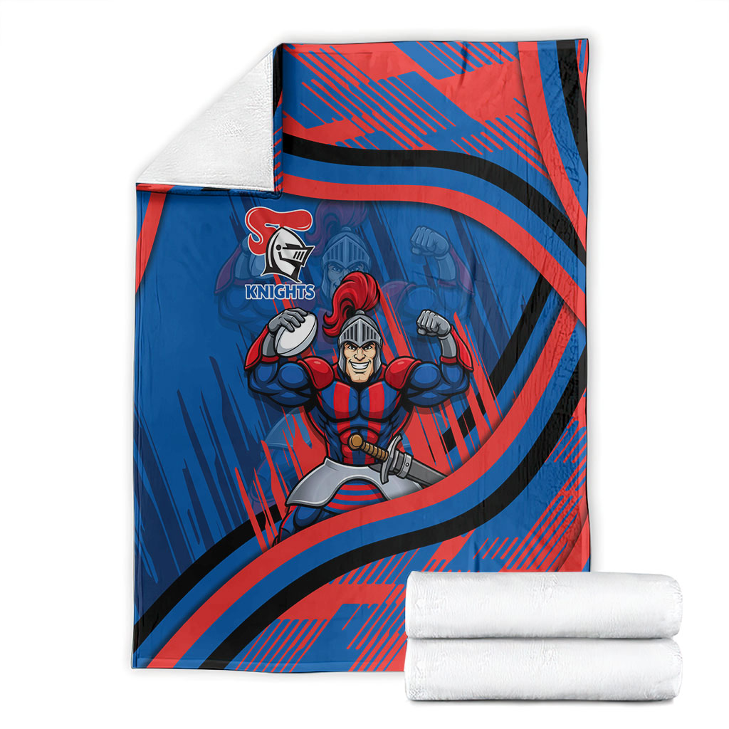 Newcastle Knights Rugby Mascot Blanket Fierce Athlete Graphic in Sports Style