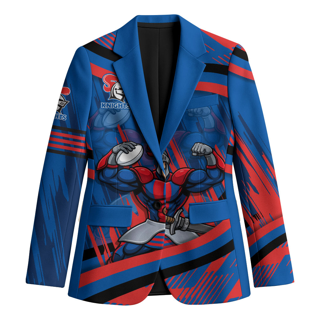 Newcastle Knights Rugby Mascot Blazer Fierce Athlete Graphic in Sports Style