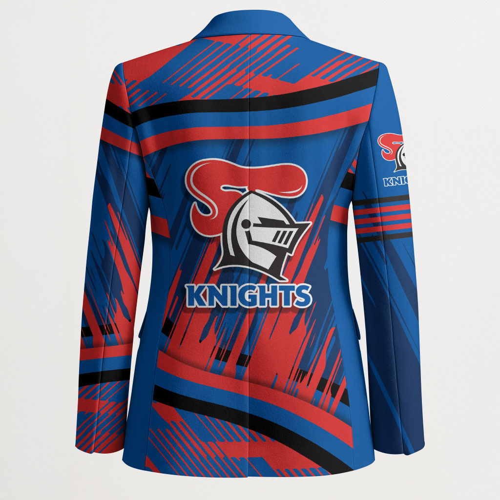 Newcastle Knights Rugby Mascot Blazer Fierce Athlete Graphic in Sports Style