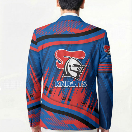 Newcastle Knights Rugby Mascot Blazer Fierce Athlete Graphic in Sports Style